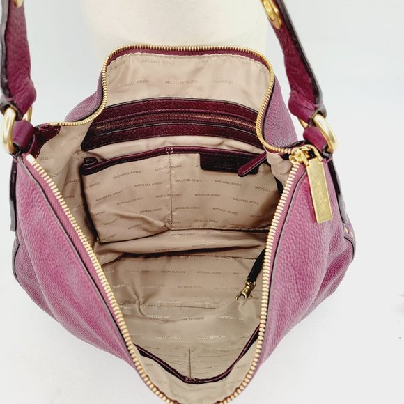 MICHAEL KORS Brooklyn Large Convertible Leather Hobo Plum (limited edition) - Picture 14 of 15